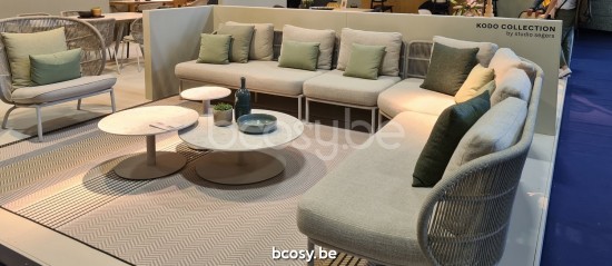 Vincent Sheppard Kodo Modulaire 2 places gauche cadre en Aluminium Blanc dune Corde Blanc dune Polypropylène.