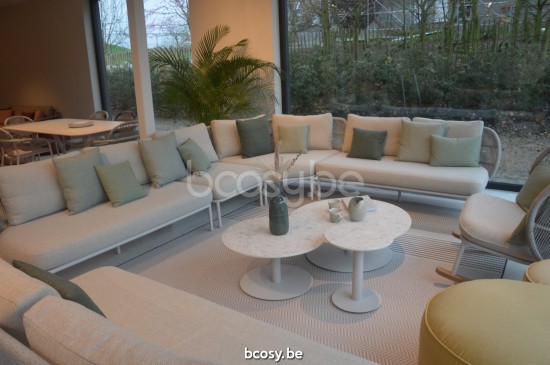 Vincent Sheppard Kodo canapés salons de jardin modulables coin cadre en Aluminium Blanc dune Corde Blanc dune Polypropylène.