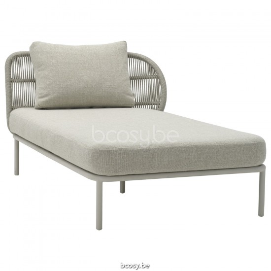 Vincent Sheppard Kodo Modulaire chaise longue links Dune White Aluminium frame Dune White Touw Polypropyleen.