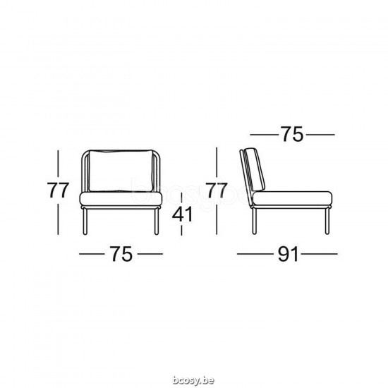 Vincent Sheppard Kodo Modular Center Dune White Aluminium frame Dune White Rope Polypropylene.