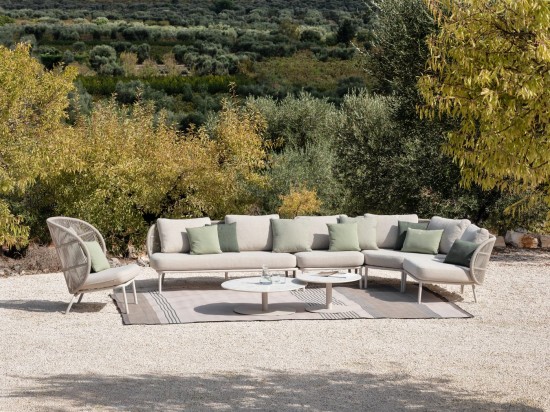 Vincent Sheppard Kodo Modulaire Moyen cadre en Aluminium Blanc dune Corde Blanc dune Polypropylène.