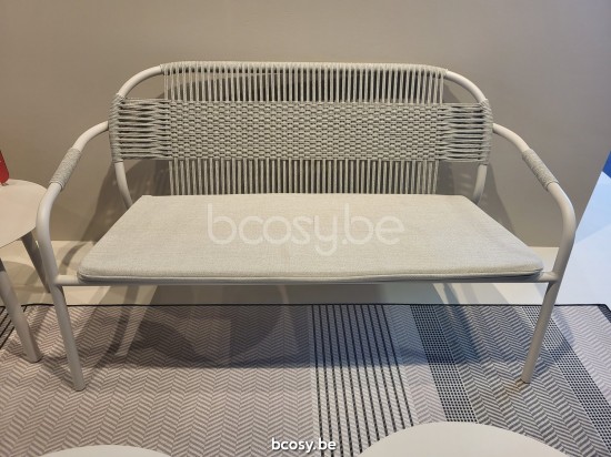 Vincent Sheppard Cleo Canapé de salon Cadre en Aluminium Blanc dune Corde Blanc dune Polypropylène.