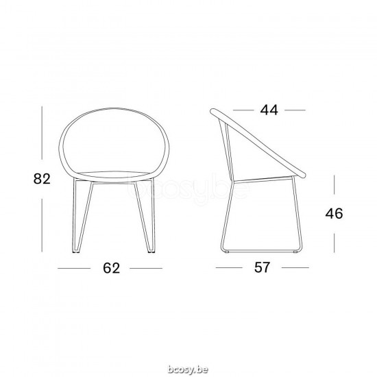 Vincent Sheppard Gipsy Dining Chair Black Sled Base Black Steel frame Black Wicker Polyethylene.