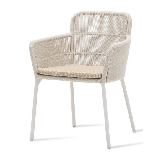 Vincent Sheppard Akari Dining Chair Dune White Aluminium frame Flax Rope Polypropylene.