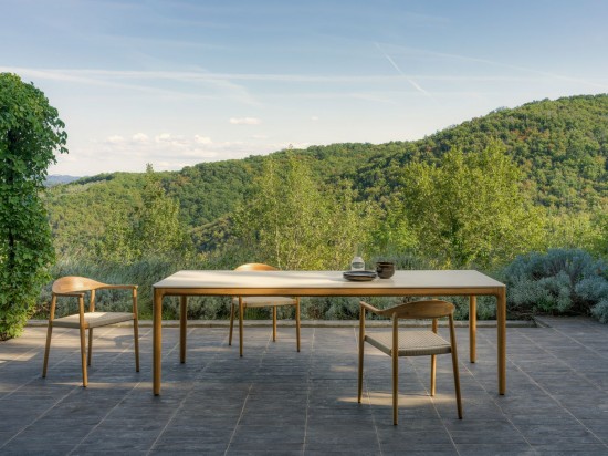 Vincent Sheppard Fika Esstischstuhl Fika Lehnstuhl Rahmen aus Unbehandeltes Teakholz Flachs Seil Polypropylen.