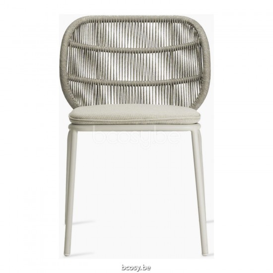 Vincent Sheppard Kodo garden outdoor dining chairs Dune White Aluminium frame Dune White Rope Polypropylene.
