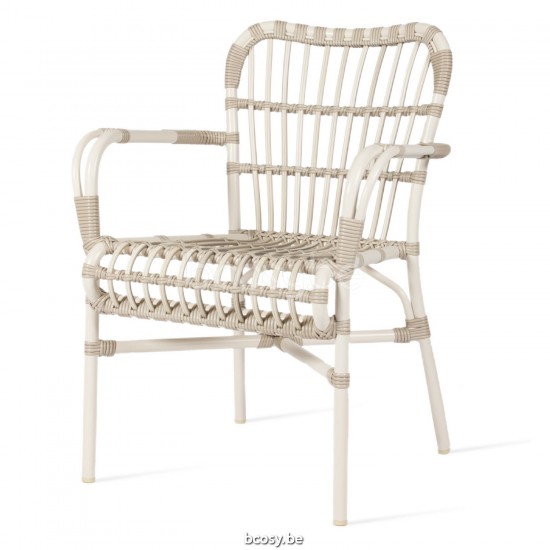 Vincent Sheppard Lucy Armstoel Gebroken Wit Wicker koord Polyethyleen.