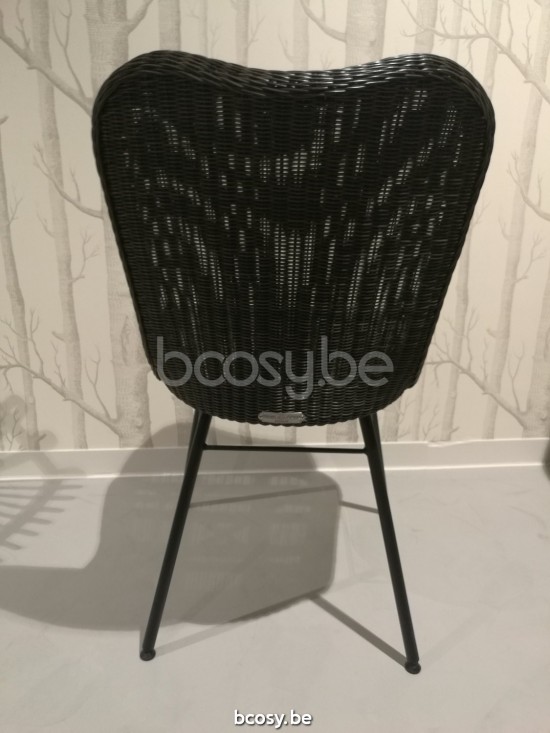 Vincent Sheppard Chaise Lena base A acier Lena Chaise cadre en Acier A Revêtement en poudre noir Tressage Noir Polyéthylène.