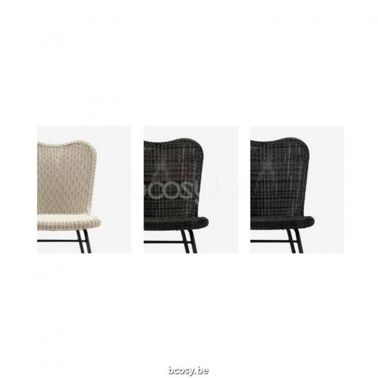 Vincent Sheppard Lena Chaise cadre en Acier A Revêtement en poudre noir Tressage Noir Polyéthylène.