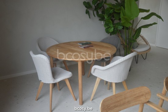 Vincent Sheppard Lena Aussen gartenstuhl gartenstuehle Rahmen aus Unbehandelt Teakholz Alte Spitze Flechtwerk Polyethylen.