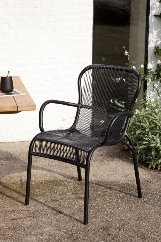 Vincent Sheppard Loop Stoel Zwart Aluminium frame.