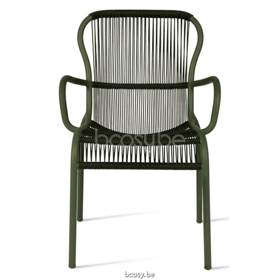 Vincent Sheppard Loop Moos Tischstuhl Loop Stuhl Rahmen aus Moos Aluminium Moos Gehäkelte Kordel Polypropylen.