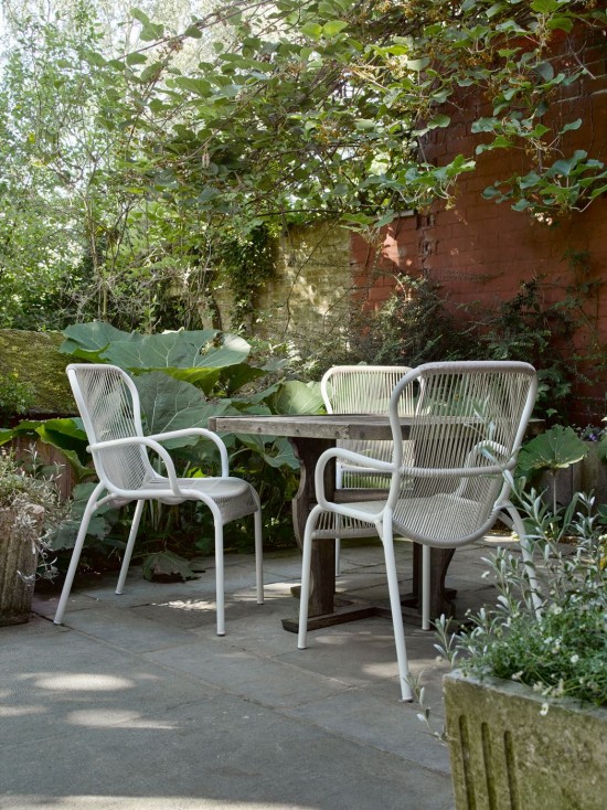 Vincent Sheppard LOOP Rope Chaise Loop Chaise Cadre en Aluminium Blanc dune Corde Blanc dune Polypropylène.