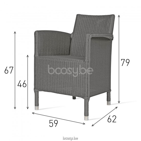 Vincent Sheppard Dovile Dining Chair Quartz Grey Lloyd Loom.