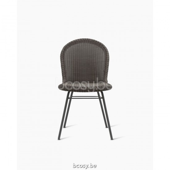 Vincent Sheppard Chaise Damien base A acier Damien Chaise Cadre en Acier A Revêtement en poudre noir Tressage Mocca Polyéthylène.