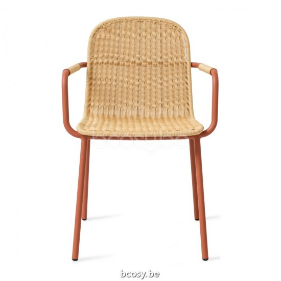 Vincent Sheppard Wicked Chaise Cadre en Aluminium Terre cuite Tressage Naturel Polyéthylène.