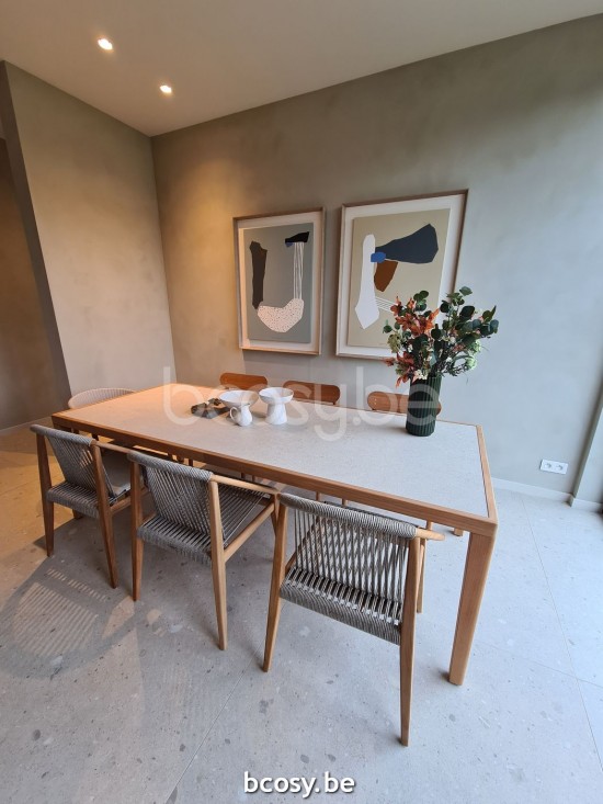 Vincent Sheppard Frida garden outdoor dining chairs Untreated Teak frame Dark Green Rope Polypropylene.