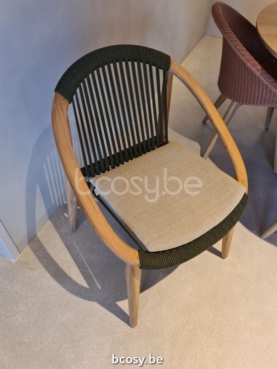 Vincent Sheppard Frida Stuhl Rahmen aus Unbehandeltes Teakholz Dunkelgrün Seil Polypropylen.