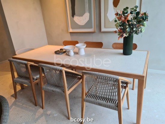 Vincent Sheppard Frida Stuhl Rahmen aus Unbehandeltes Teakholz Dunkelgrün Seil Polypropylen.