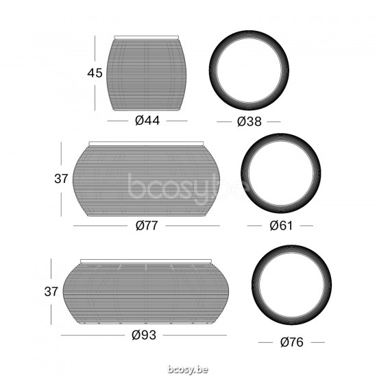 Vincent Sheppard Ivo Garten Couchtische Dia 93 Schwarz Flechtwerk Polyethylen.