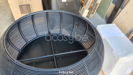 Vincent Sheppard Ivo Tables basses de jardin à café Dia 93 Cordon en osier Noir Polyéthylène.