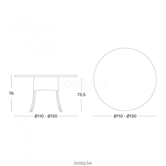 Vincent Sheppard Nimes Round Garden Dining Table Dia 110 Nacré Lloyd Loom.