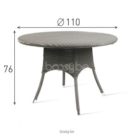 Vincent Sheppard Nimes Round Garden Dining Table Dia 110 Oyster Lloyd Loom.