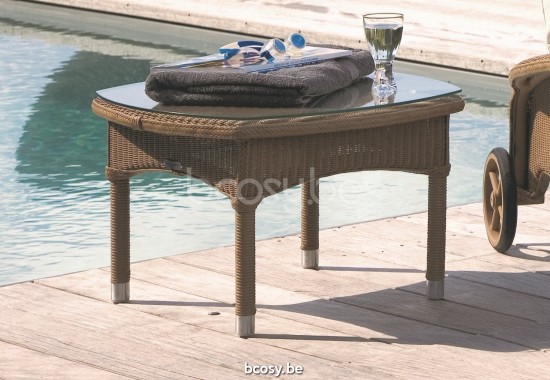 Vincent Sheppard Dovile Garten Beistelltisch Nacré Lloyd Loom.