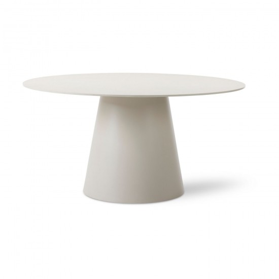 Vincent Sheppard Sandro Round Garden Dining Table Dia 120 Dune White Aluminium frame Shards Ceramic top.