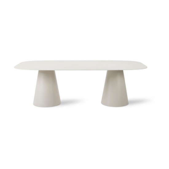 Vincent Sheppard Sandro Garden Dining Table 240x120 Dune White Aluminium frame Shards Ceramic top.