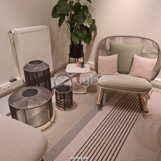 Vincent Sheppard Kodo tuinsalontafels bijzettafels koffietafels voor buiten terras Dune White Aluminium frame.