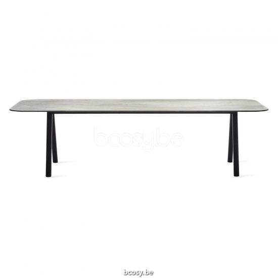 Vincent Sheppard Kodo Tuintafel 280x106 Fossil Grey Aluminium frame Flint Keramiek Tafelblad.