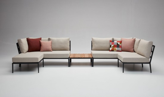 Vincent Sheppard Leo Couchtisch Leo Modularer Garten Beistelltisch Rahmen aus Lava Aluminium.