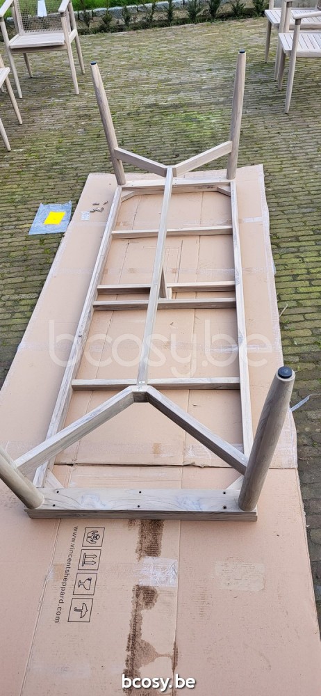 Vincent Sheppard David Garden outdoor dining tables Aged Teak frame 280x106.