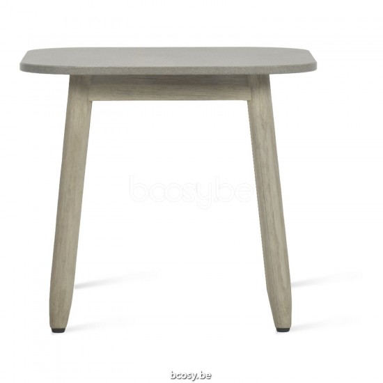 Vincent Sheppard David Dia 40 Table d'appoint ronde de jardin cadre en Teck Vieilli dessus de table Céramique Silex.