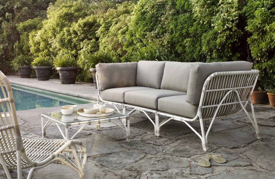Vincent Sheppard Lucy Gartenloungegarnitur Gartencouch Loungegruppe Off-white Flechtwerk Polyethylen.