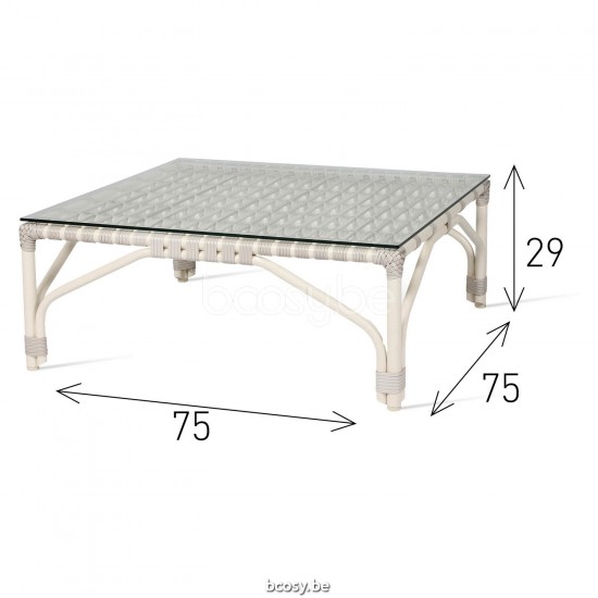 Vincent Sheppard Lucy Modular Footrest - Coffee Table Off White Wicker-rope Polyethylene.