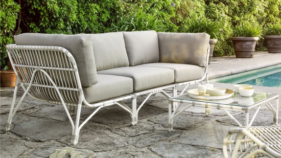 Vincent Sheppard Lucy Couchtisch Lucy Modular Fußstütze - Couchtisch Off-white Flechtwerk Polyethylen.