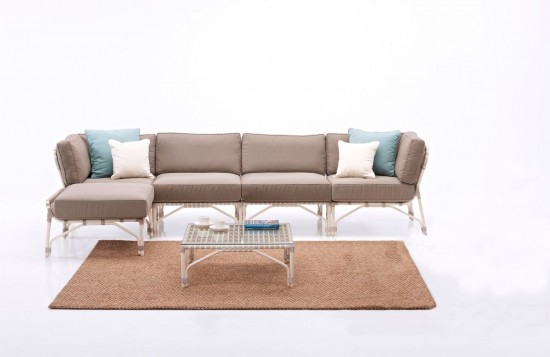 Vincent Sheppard Lucy Modular Fußstütze - Couchtisch Off-white Flechtwerk Polyethylen.