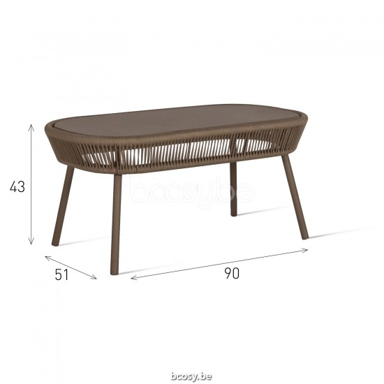 Vincent Sheppard Loop Garden Coffee Table Taupe Aluminium frame Taupe Crochet Polypropylene.