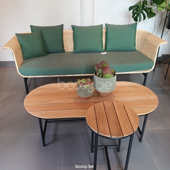 Vincent Sheppard Wicked garden outdoor coffee side tables Black Aluminium frame Dia 37.