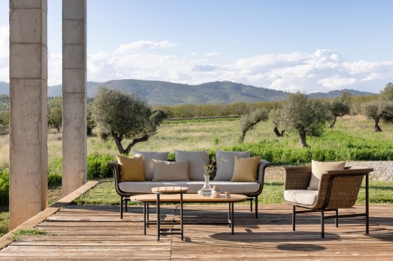 Vincent Sheppard Wicked Runder Garten Beistelltisch Dia 37 Rahmen aus Schwarz Aluminium Tischplatte Unbehandelt Teakholz.