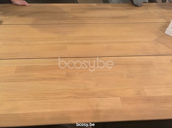 Vincent Sheppard Matteo 215x100 Table de Jardin cadre en Aluminium Blanc dune dessus de table Teck Non traité.