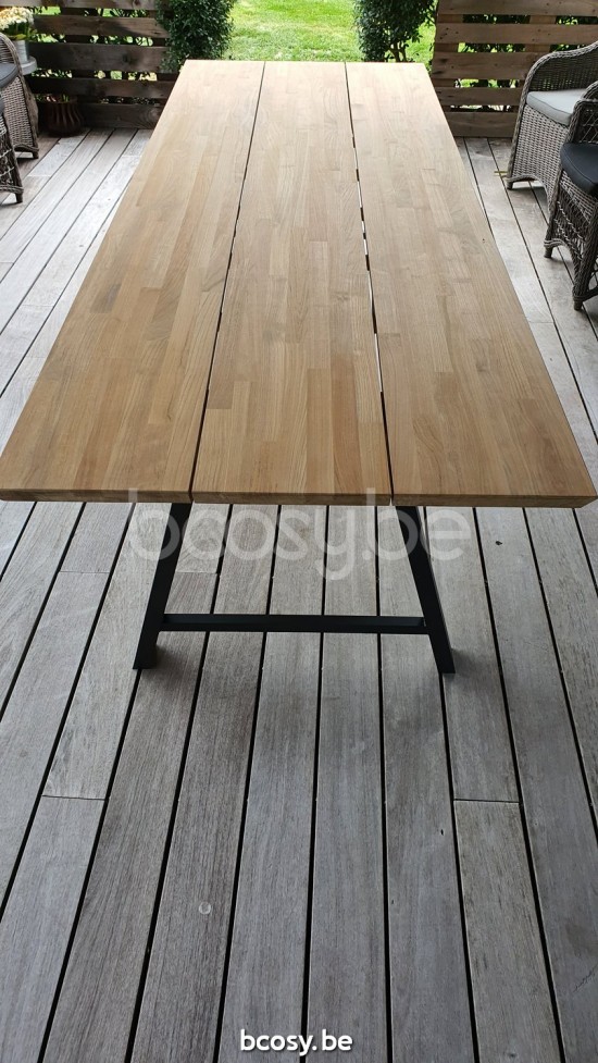 Vincent Sheppard Matteo Garden outdoor dining tables Black Aluminium frame 285x100.