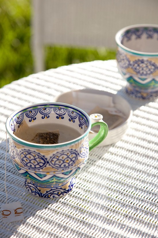 Vincent Sheppard Avignon Table d'appoint ronde de jardin Lloyd Loom Neige.