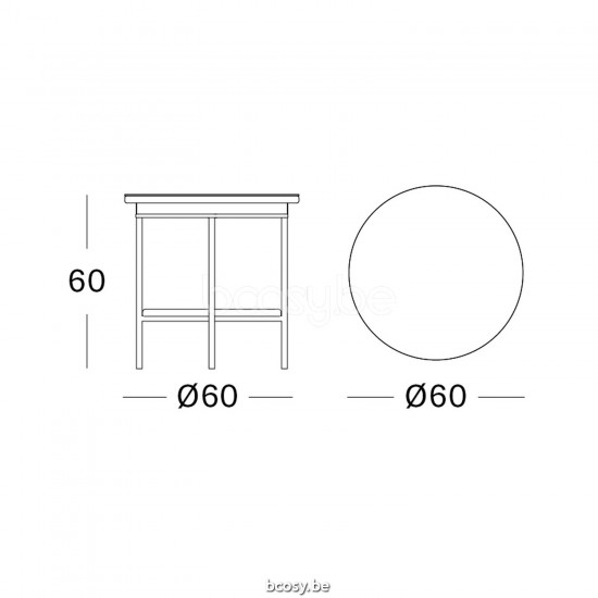 Vincent Sheppard Avignon Round Garden Side Table Oyster Lloyd Loom.