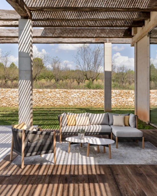 Vincent Sheppard Lento tuinsalontafels bijzettafels koffietafels voor buiten terras Onbehandeld Teak Houten frame Dia 90.