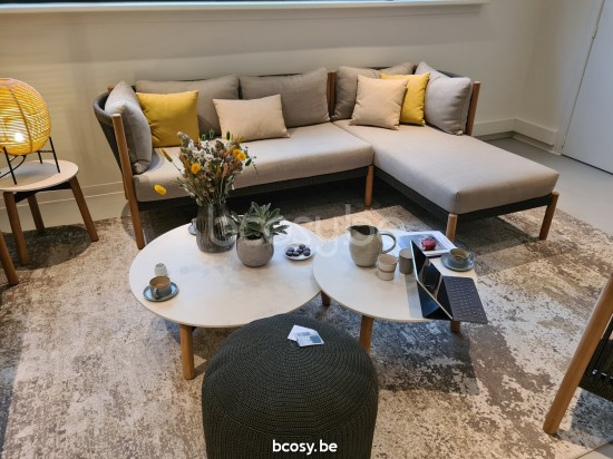 Vincent Sheppard Lento Tables basses de jardin à café cadre en Teck Non traité Dia 68.