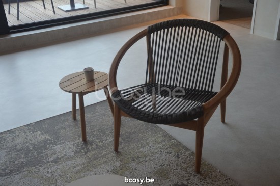 Vincent Sheppard Anton tuinsalontafels bijzettafels koffietafels voor buiten terras Onbehandeld Teak Houten frame Dia 40.