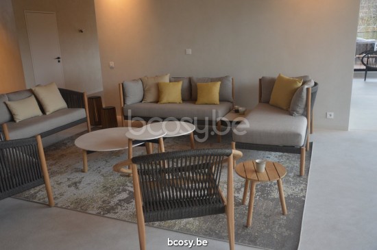 Vincent Sheppard Anton Tables d'appoint de jardin cadre en Teck Non traité Dia 40.